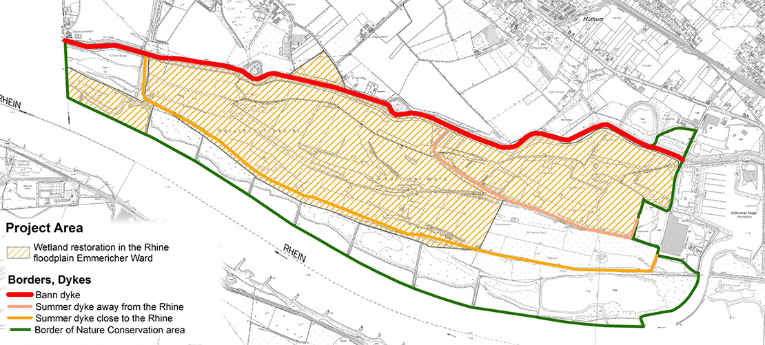 Map nature conservation area Emmericher Ward with demarcation project area